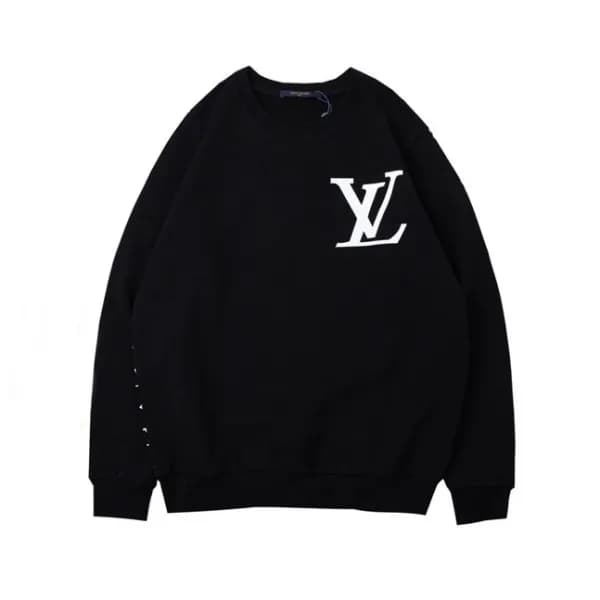 루이비통 남성 모던 블랙 맨투맨 - Mens Black Tshirts - lou05073x - 1