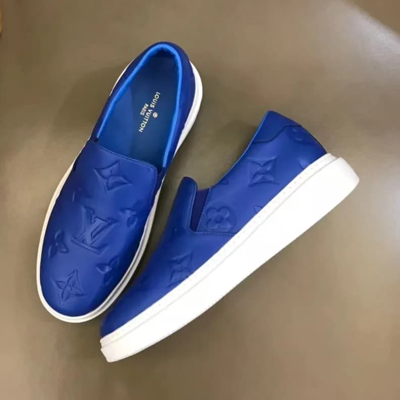 루이비통 남성 모노그램 블루 로퍼 - Mens Blue Loafer - lou05093x - 1