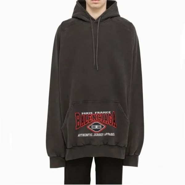 발렌시아가 남/여 캐쥬얼 블랙 후드티 - Unisex Black Hoodie - bal01… - 1