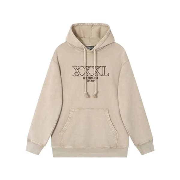 발렌시아가 남/녀 캐쥬얼 베이지 후드티 - Balenciaga Unisex Beige Ho…