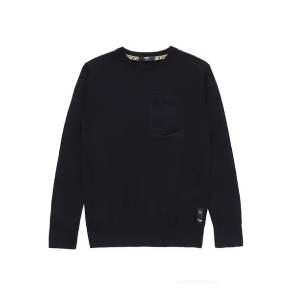 펜디 남성 트렌디 블랙 니트 - Fendi Mens Black Sweaters - fen0… - 1