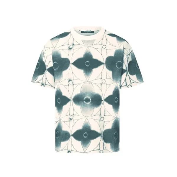 루이비통 남성 블루 크루넥 반팔티 - Louis vuitton Mens Blue Short… - 1