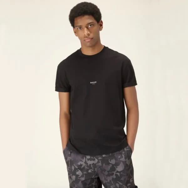 발리 남성 블랙 크루넥 반팔티 - Bally Mens Black Tshirts - bal1… - 1