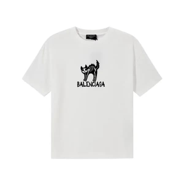 발렌시아가 남성 화이트 크루넥 반팔티 - Balenciaga Mens White Short… - 1
