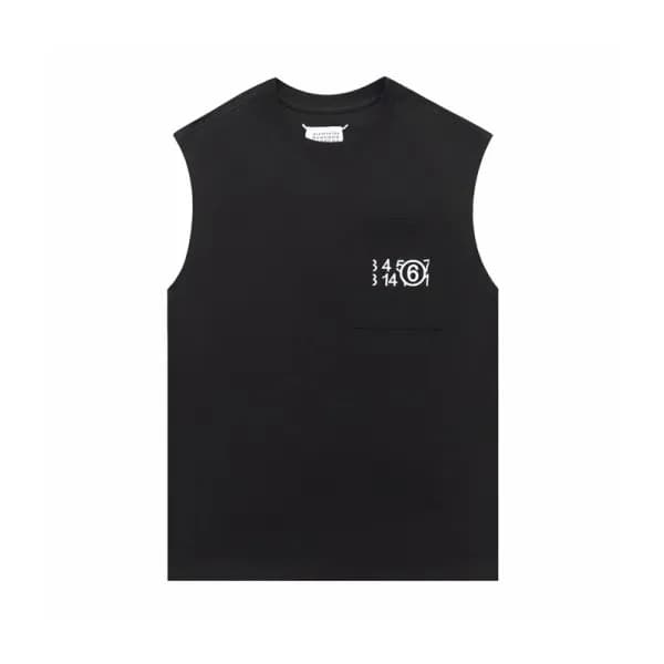 메종마르지엘라 남/녀 크루넥 블랙 나시 - Maison Margiela Unisex Bla…