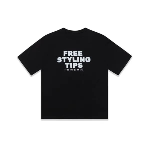 베트멍 남/녀 트렌디 블랙 반팔티 - Vetements Unisex Black Tshirt… - 1