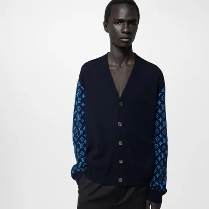 루이비통 남성 네이비 브이넥 가디건 - Louis vuitton Mens Navy Card… - 1
