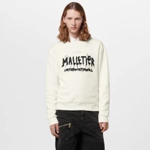 루이비통 남성 화이트 맨투맨 - Louis vuitton Mens White Tshirts… - 1