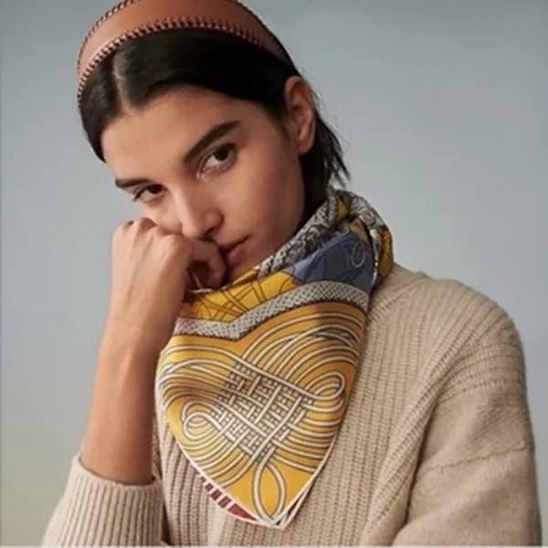 에르메스 여성 옐로우 스카프 - Hermes Womens Yellow Scarf - acc… - 1