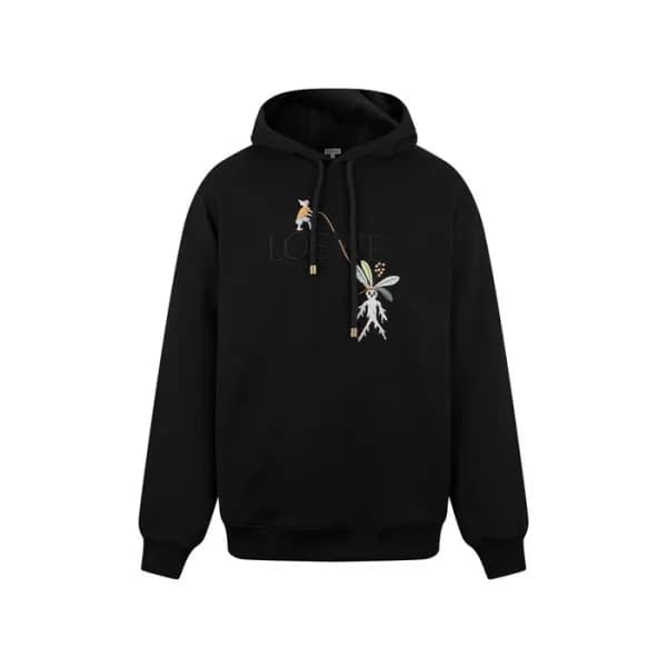 로에베 남성 블랙 후드티 - Loewe Mens Black Hoodie - loc216x - 1