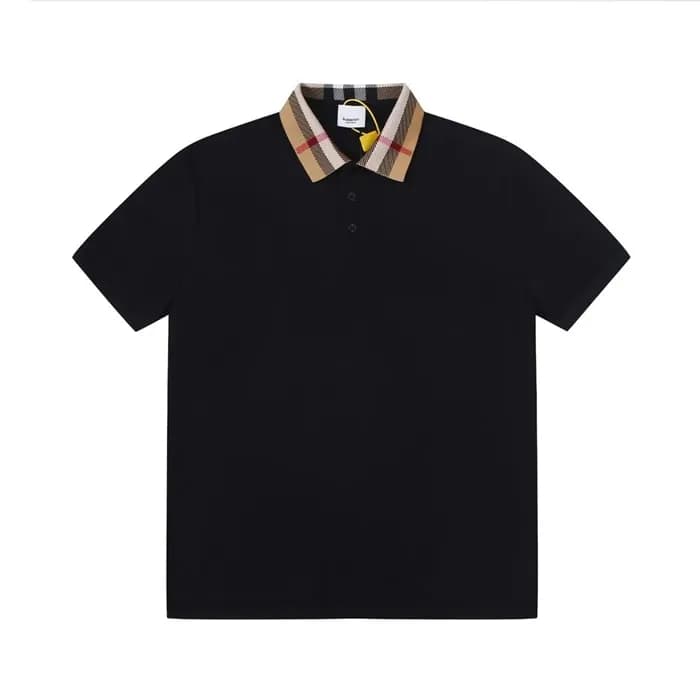 버버리 남성 블랙 폴로 반팔티 - Burberry Mens Black Tshirts - b… - 1