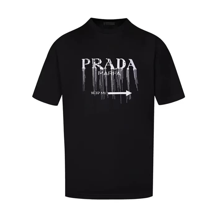 프라다 남성 블랙 반팔 티셔츠 - Prada Mens Black Tshirts - prc5… - 1