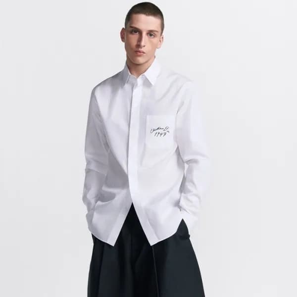디올 남성 화이트 셔츠 - Dior Mens White Dress Shirts - dic9… - 1