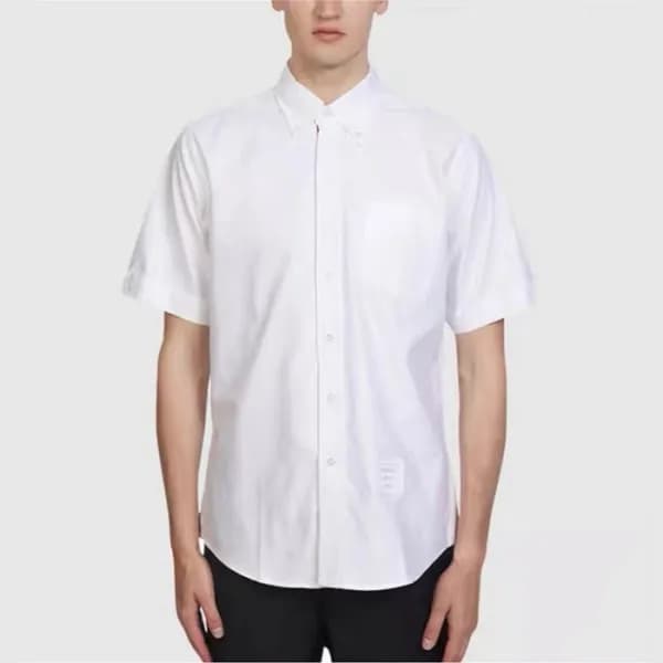 톰브라운 남성 화이트 반팔 셔츠 - Thom Browne Mens Dress Shirts … - 1