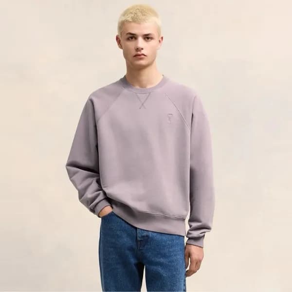 아미 남성 라운드 맨투맨 - Ami Mens Round Tshirt - amc3616x - 1