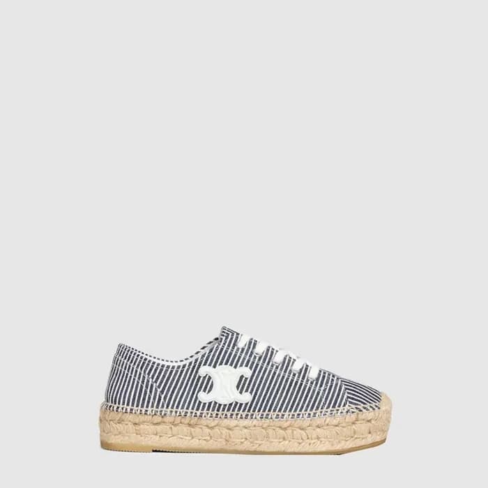 셀린느 여성 레 에스파드리유 레이스업 캔버스 카프스킨 - Celine Womens Les … - 1