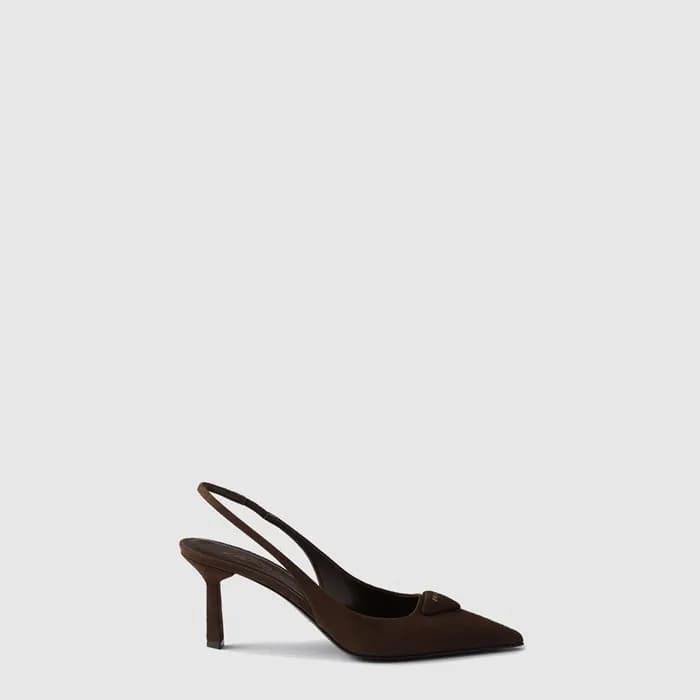 프라다 여성 스웨이드 슬링백 펌프스 - Prada Womens Suede Slingback… - 1