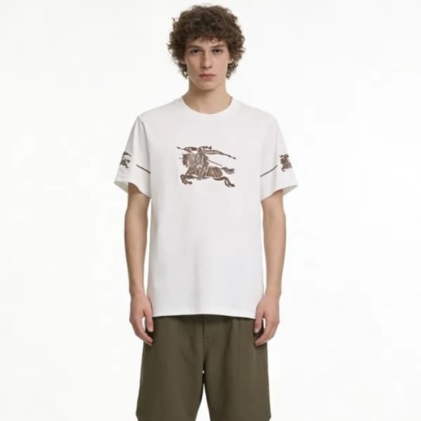 버버리 남성 라운드 반팔 티셔츠 - Burberry Mens Round Tshirt - b… - 1