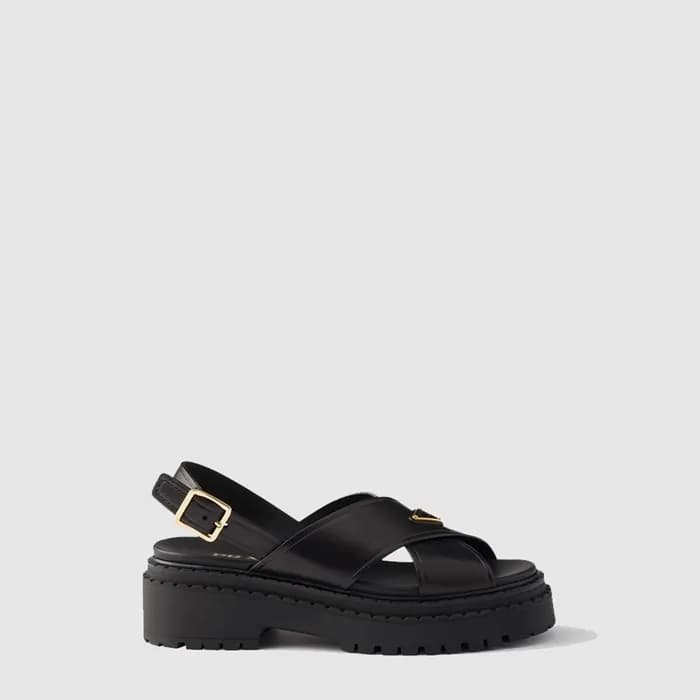 프라다 여성 트라이앵글 스트랩 플랫폼 샌들 - Prada Womens Triangle Strap Platform Sandal - prs14473x