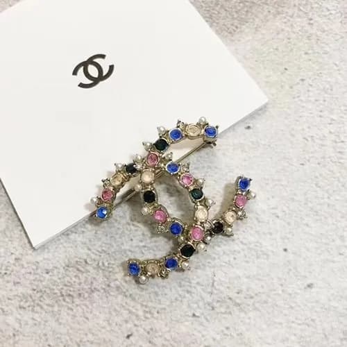CHANEL White Gold Brooch - 샤넬 여성용 18k도금 화이트 골드 브… - 1