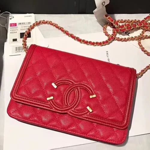 Chanel 2018 WOC Leather Chain Cross Bag ,19.5CM - … - 1