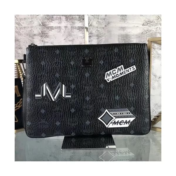 MCM Leather Clutch Bag,32cm - 엠씨엠 남여공용 레더 클러치백 MCM… - 1