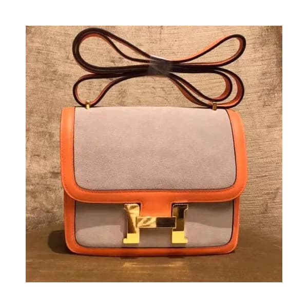 Hermes Constance Velvet & Leather Shoulder Bag,19c… - 1