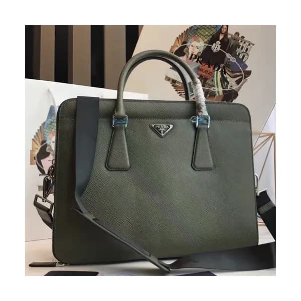 Prada Saffiano Mens Business Bag,36CM - 프라다 사피아노 남… - 1