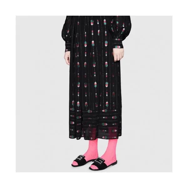 Gucci 2019 Ladies Crystal G Logo Suede Slipper - … - 1