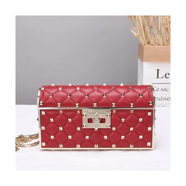 Valentino 2019 Leather Ruckstud Shoudler Cross Ba… - 1