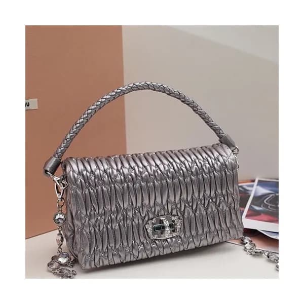 MiuMiu 2019 Matelasse Crystal Tote Shoulder Cross … - 1