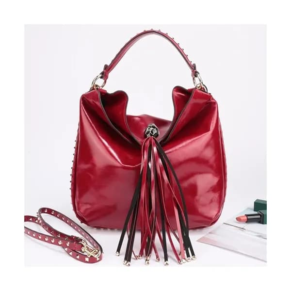 Valentino 2019 Leather Tassel Tote Shoudler Cross… - 1