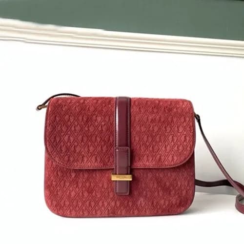 Saint Laurent 2019 Monogram Suede Shoulder Bag,23C… - 1