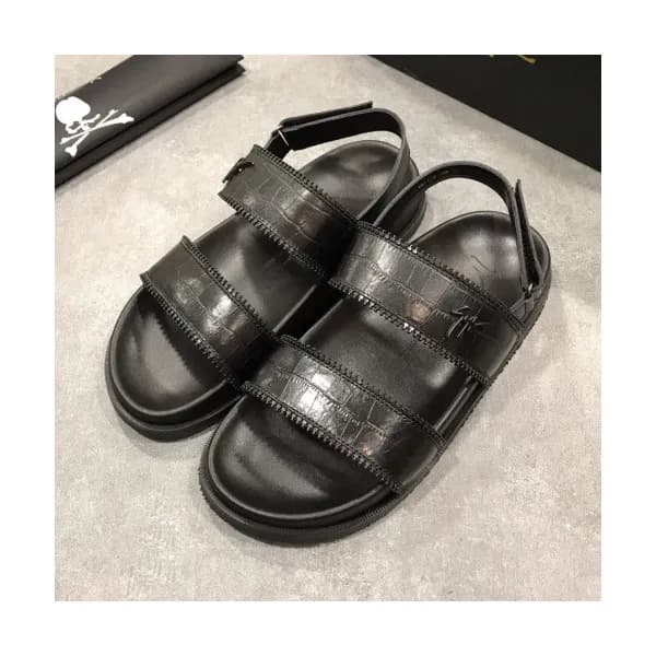 Giuseppe Zanoti 2019 Mens Logo Leather Slipper - 쥬… - 1