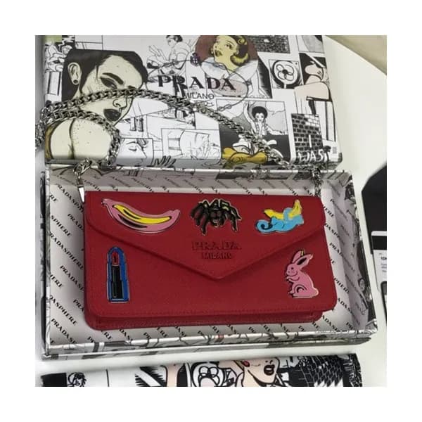 Prada 2019 Monochrome Saffiano Chain Shoulder Bag,… - 1