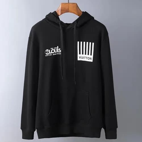 LouisVuitton 2019 Mens Logo Wolf Cotton Hood Tee … - 1