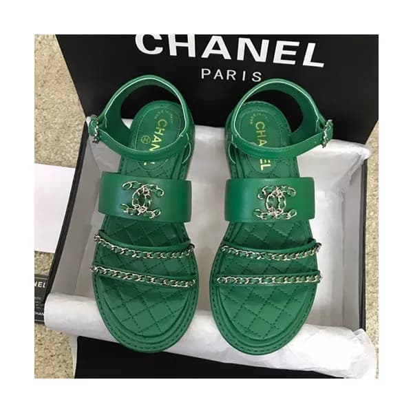 Chanel 2019 Ladies Leather Sandal - 샤넬 2019 여성용 레더… - 1