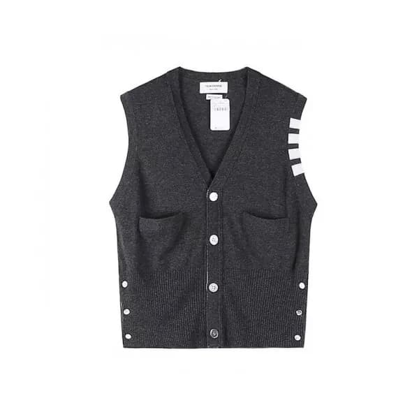 Thom Browne Mens V-neck Vest - 톰브라운 남성 브이넥 웨스트 Th… - 1