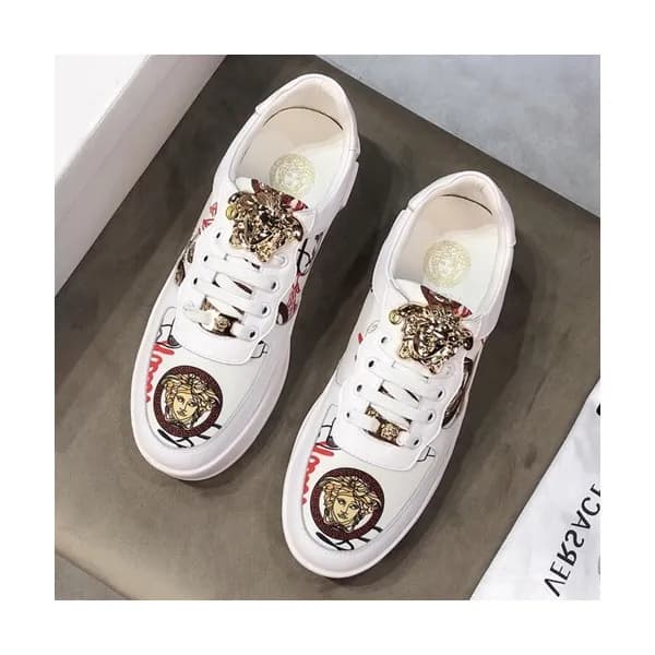 Versace 2019 Mens Leather Sneakers - 베르사체 2019 남성용… - 1