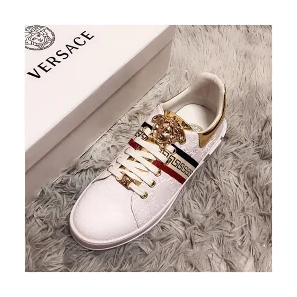 Versace 2019 Mens Leather Sneakers - 베르사체 2019 남성용… - 1