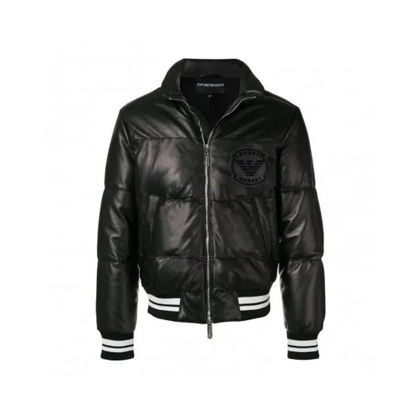 Armani 2019 Mens Logo Down Leather Jacket - 알마니 20… - 1