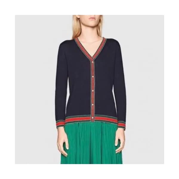 Gucci Womens Basic V-neck Cardigan - 구찌 여성 베이직 브이넥… - 1