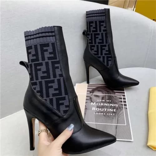 Fendi 2020 Women's Leather High Heel Ankle Boo… - 1