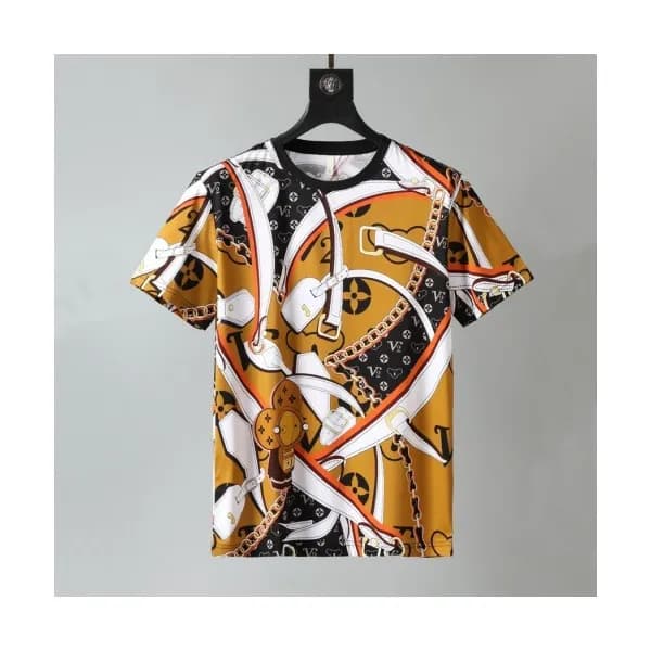 Louis vuitton Mens Logo Short Sleeved Tshirts Cam… - 1