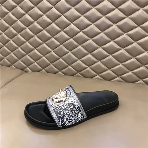 Versace 2021 Men's Leather Slipper,VERS0584 - … - 1