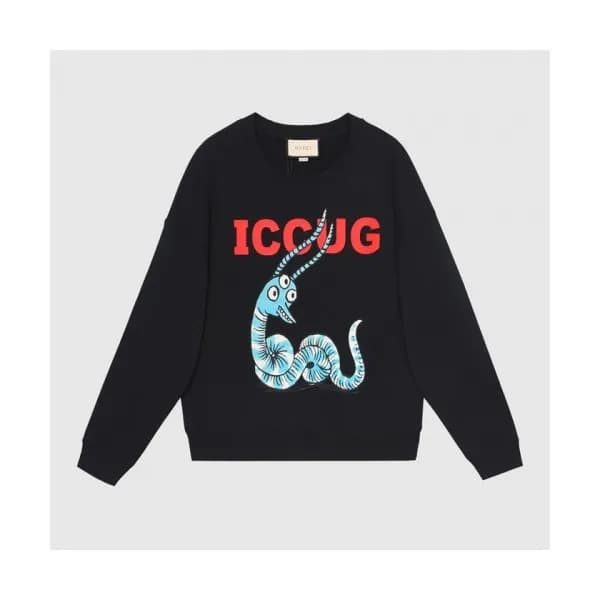 Gucci Mm/Wm Logo Crew-neck Cotton Tshirts Black -… - 1