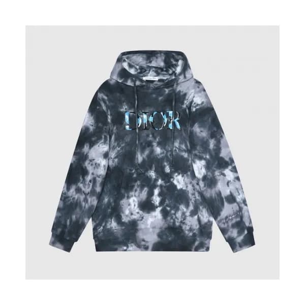 Dior Mm/Wm Logo Casual Cotton Hoodie Blue - 디올 2… - 1