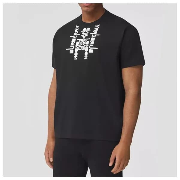 버버리 남성 크루넥 블랙 반팔티 - Mens Black Tshirts - Bur04213x - 1