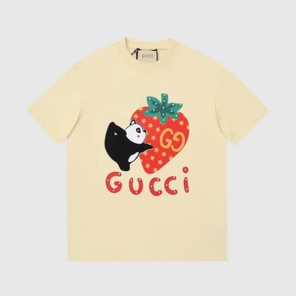 구찌 여성 크루넥 아이보리 반팔티 - Womens Ivory Tshirts - guc046… - 1