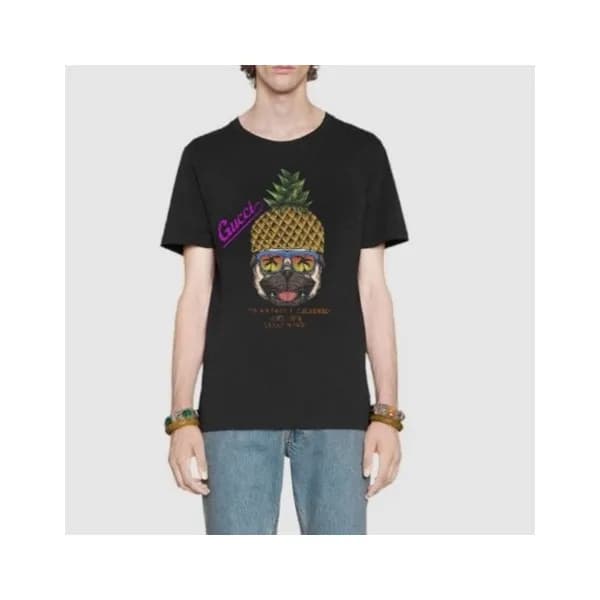 구찌 남/여 크루넥 블랙 반팔티 - Unisex Black Tshirts - guc0460… - 1
